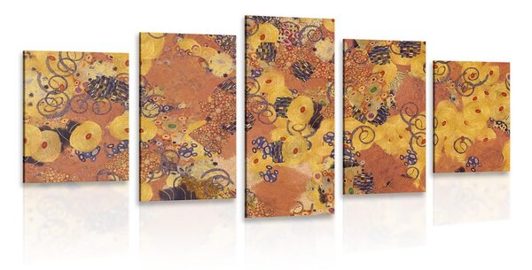 5-częściowy obraz abstrakcja inspirowana G. Klimtem