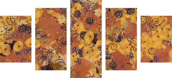 5-częściowy obraz abstrakcja inspirowana G. Klimtem
