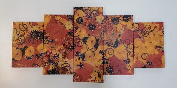 5-częściowy obraz abstrakcja inspirowana G. Klimtem