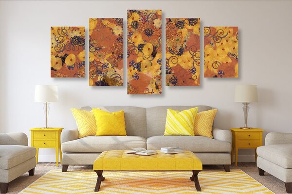5-częściowy obraz abstrakcja inspirowana G. Klimtem