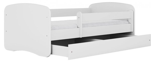 Białe łóżko dziecięce z materacem 70x140 T6-P10