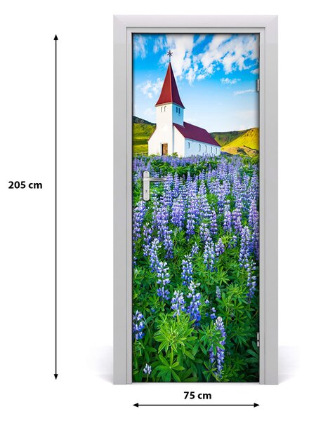 Fototapeta samoprzylepna na drzwi Kościół kwiaty