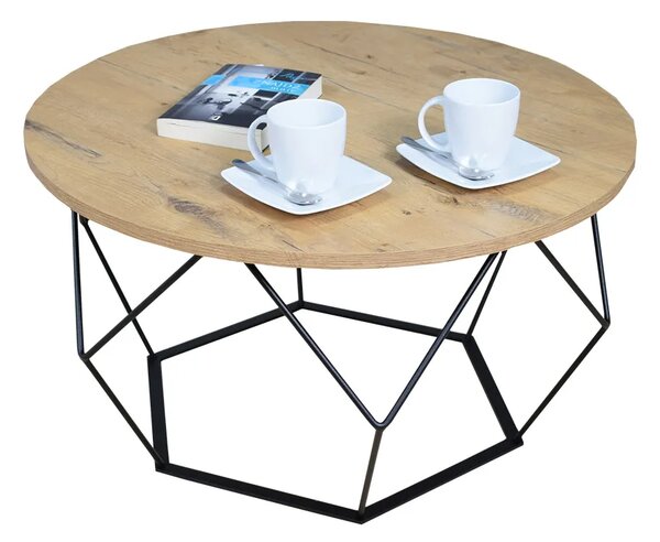 Stolik kawowy w stylu loft dąb lancelot T8-Z85