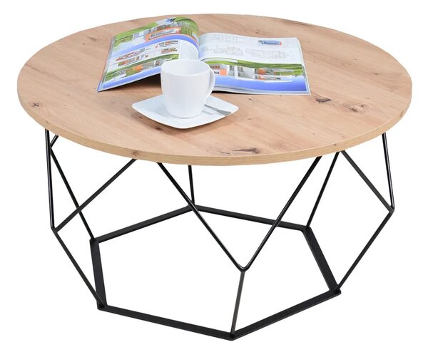 Industrialny stolik kawowy dąb artisan E5-B06