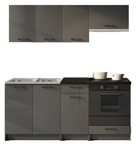 Komplet szafek kuchennych grafit mat T1-H82