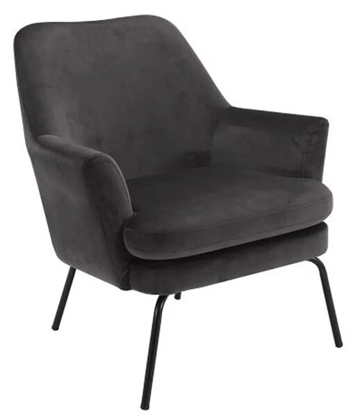 Welwetowy fotel ciemnoszary Z8-D23