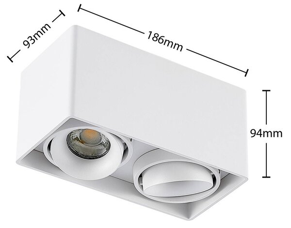 Arcchio Kubika downlight GU10, 2-pkt., biały