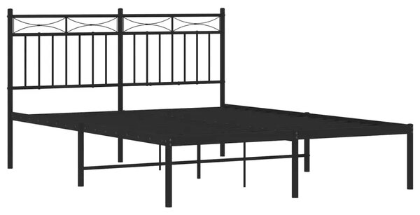 Czarne metalowe łóżko jednoosobowe 120x200 cm A7-F87