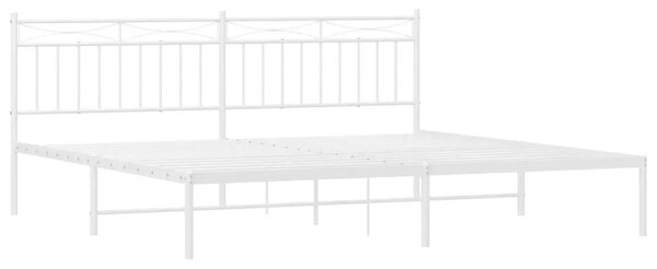 Białe metalowe łóżko małżeńskie 200x200 cm B5-S14