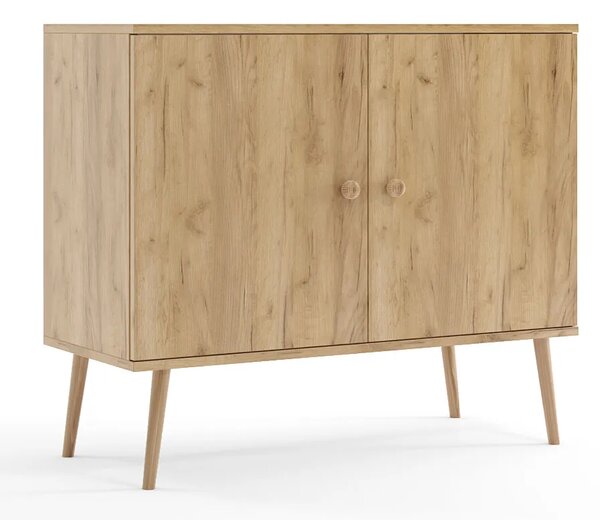 Skandynawska komoda boho dąb craft złoty N7-D31