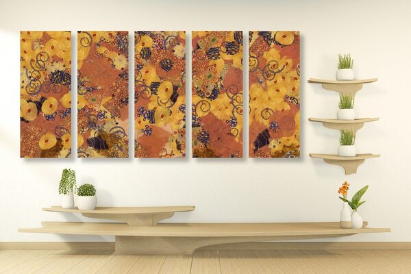 5-częściowy obraz abstrakcja inspirowana G. Klimtem