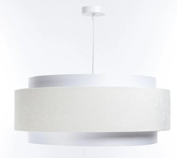 Biała lampa wisząca z dwuczęściowym kloszem L2-N22