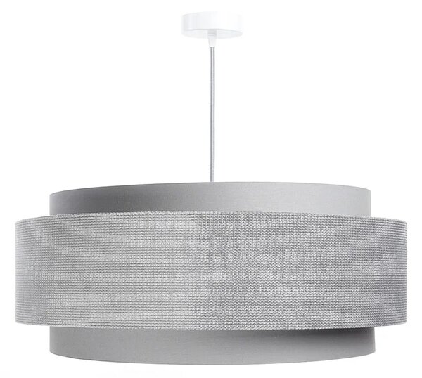 Szara okrągła lampa wisząca abażurowa S5-G01