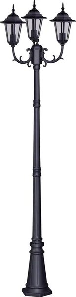 Czarna wysoka latarnia ogrodowa potrójna - 3X S325 W1-R93