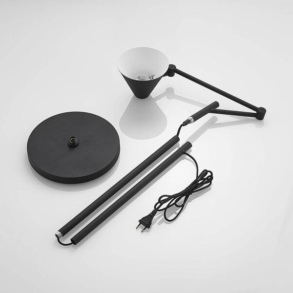 Lampa stojąca Phina Lucande, czarny, salon / jadalnia, metal, nowoczesny