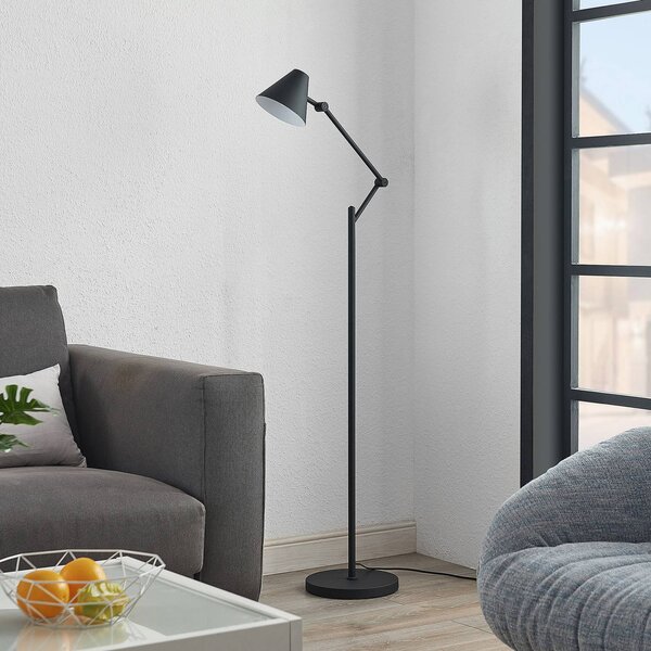 Lampa stojąca Phina Lucande, czarny, salon / jadalnia, metal, nowoczesny
