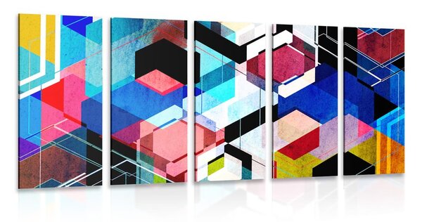 5-częściowy obraz abstrakcyjna geometria