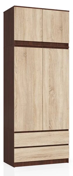 Szafa z drążkiem i półkami wenge + dąb sonoma Z9-H31