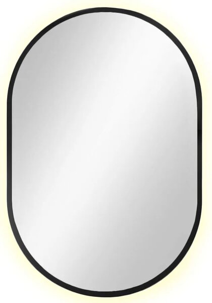 Czarne owalne eleganckie lustro 95x40 cm M2-S38