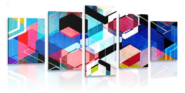 5-częściowy obraz abstrakcyjna geometria