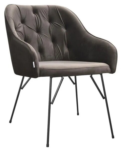 Szary pikowany fotel nowoczesny N4-B02