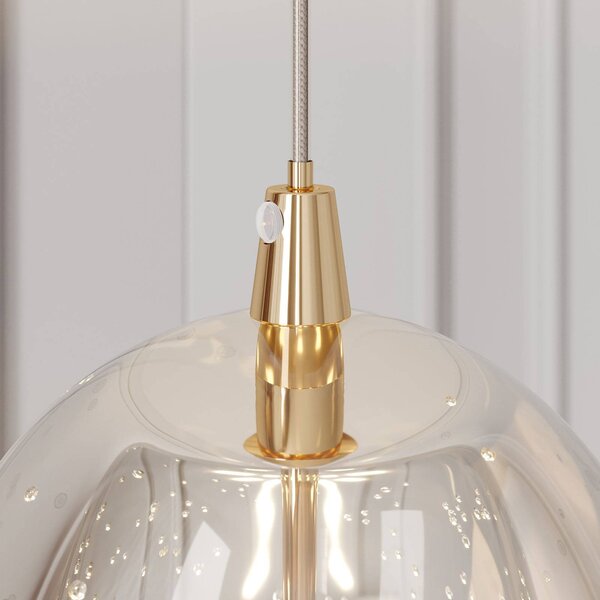 Lampa wisząca szklana Hayley Lucande, przezroczysty / transparentny, salon / jadalnia, szkło, nowoczesny