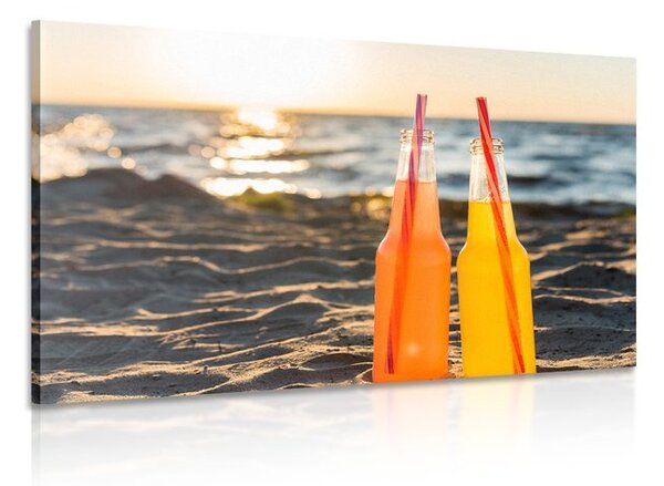 Obraz orzeźwiający napój na plaży
