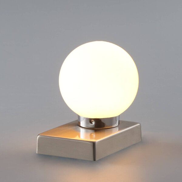 Lampa stołowa Naomi Lindby, biały / opal, sypialnia, szkło, nowoczesny
