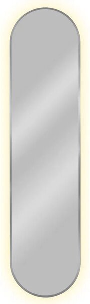 Srebrne wąskie lustro led 155x40 cm T4-Z33