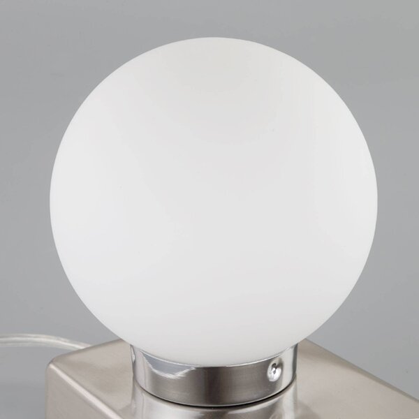 Lampa stołowa Naomi Lindby, biały / opal, sypialnia, szkło, nowoczesny