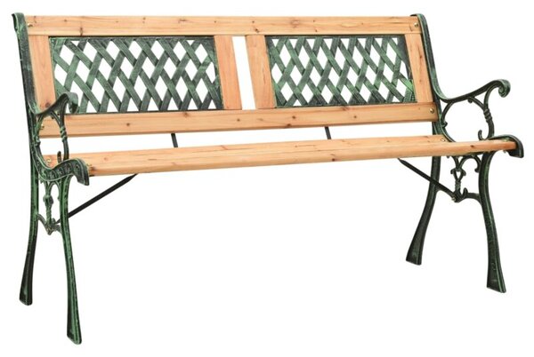 Ławka ogrodowa, 122 cm, żeliwo i lite drewno jodłowe