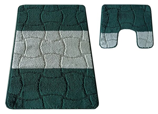 Elegancki zielony komplet dywaników łazienkowych L1-Z15