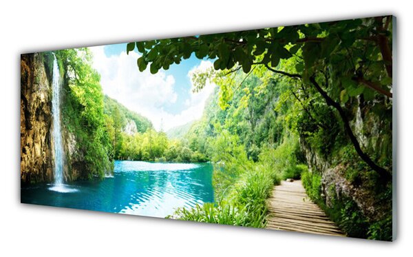 Obraz na Szkle Wodospad Jezioro Natura