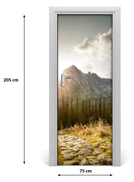 Naklejka fototapeta na drzwi Zachód słońca Tatry