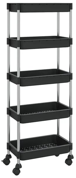 Czarny organizer kuchenny na kółkach E7-F38