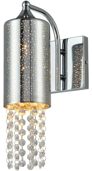 Srebrny kinkiet z kryształkami w stylu glamour - N61 G2-Z96