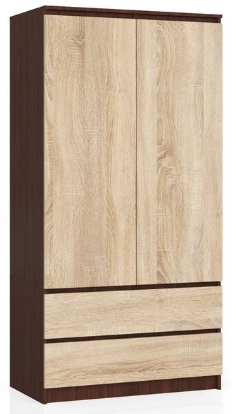 Szafa z drążkiem na ubrania wenge + dąb sonoma E1-D73
