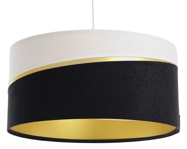 Biało-czarna lampa wisząca welurowa glamour - 12X A338 P4-K49