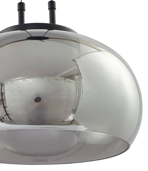 Lampa wisząca szklana Dain Lucande, aluminiowy / szary / cynkowy, salon / jadalnia, szkło, nowoczesny