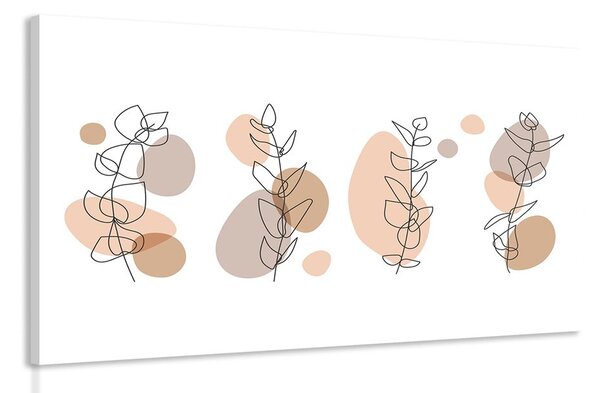 Obraz minimalistyczna martwa natura z roślinami