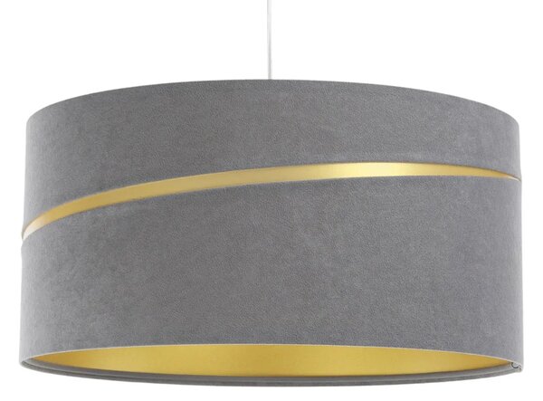 Szara lampa wisząca z welurowym kloszem - A338 K5-C83