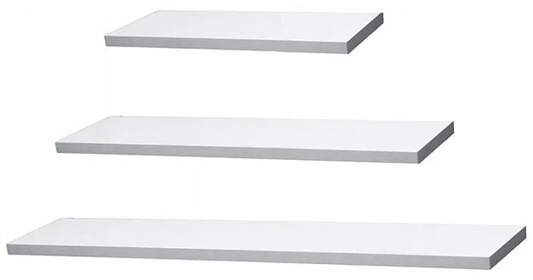 Zestaw 3 białych półek ściennych H2-C38