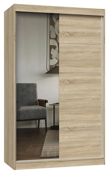Dwudrzwiowa garderoba z lustrem 120 cm sonoma dąb Z6-B32