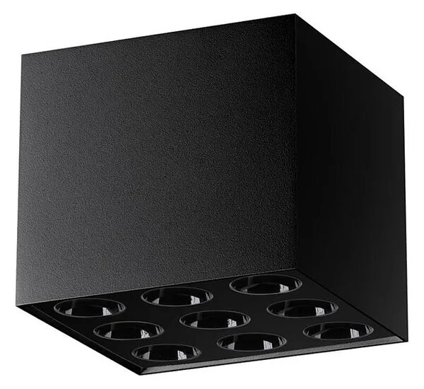 Czarny kwadratowy plafon spot sufitowy LED - 3X A408 B0-K96