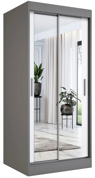 Szafa przesuwna w kolorze antracyt + biały H3-C41