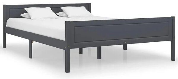Szare Sosnowe Dwuosobowe Łóżko 160X200 W3-G22