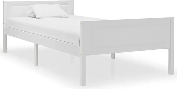 Białe drewniane łóżko jednoosobowe 100x200 A3-A22