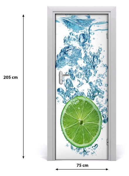 Naklejka na drzwi samoprzylepna Limonka pod wodą
