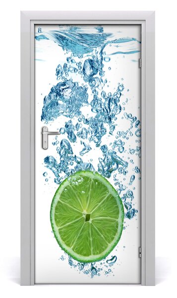 Naklejka na drzwi samoprzylepna Limonka pod wodą