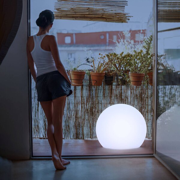 Newgarden Lampa stojąca Buly, Ø 60 cm Buly, biały / opal, tworzywo sztuczne, nowoczesny